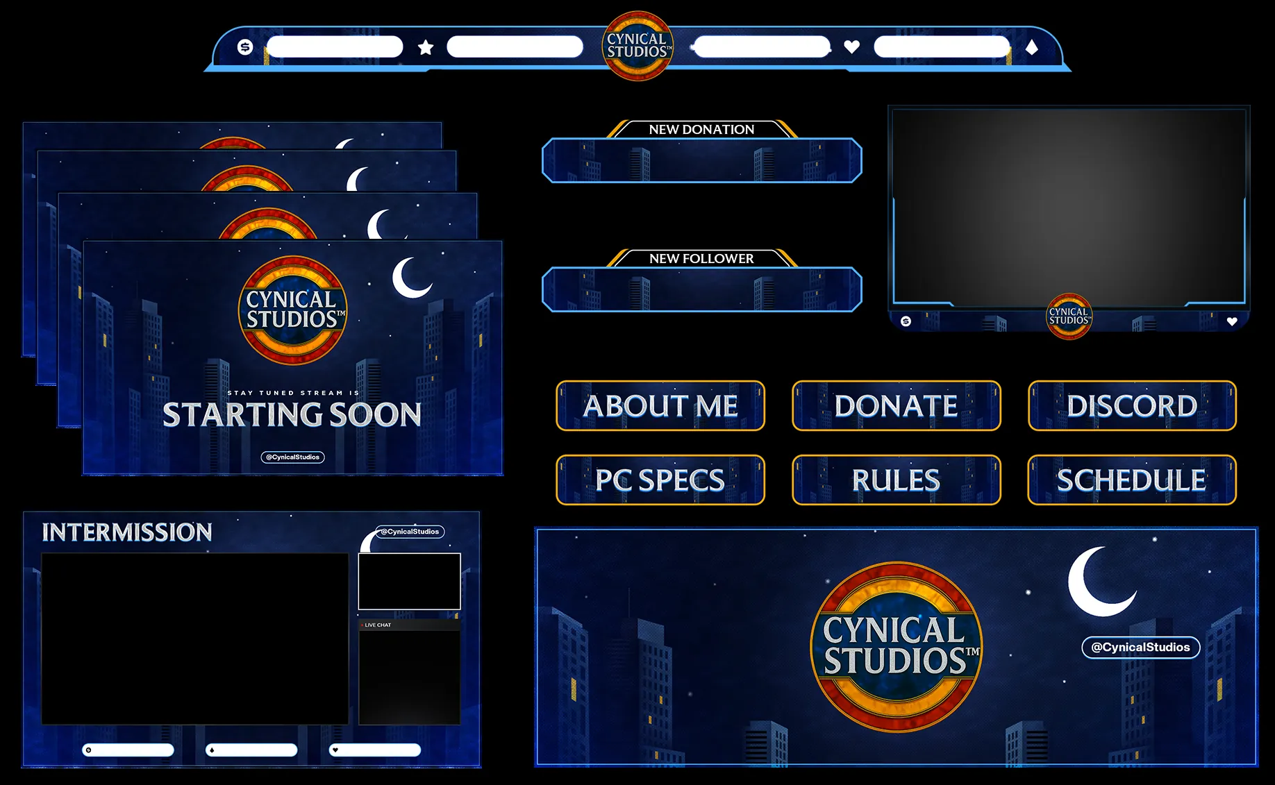 Cynical Studios - Complete stream branding and overlay design