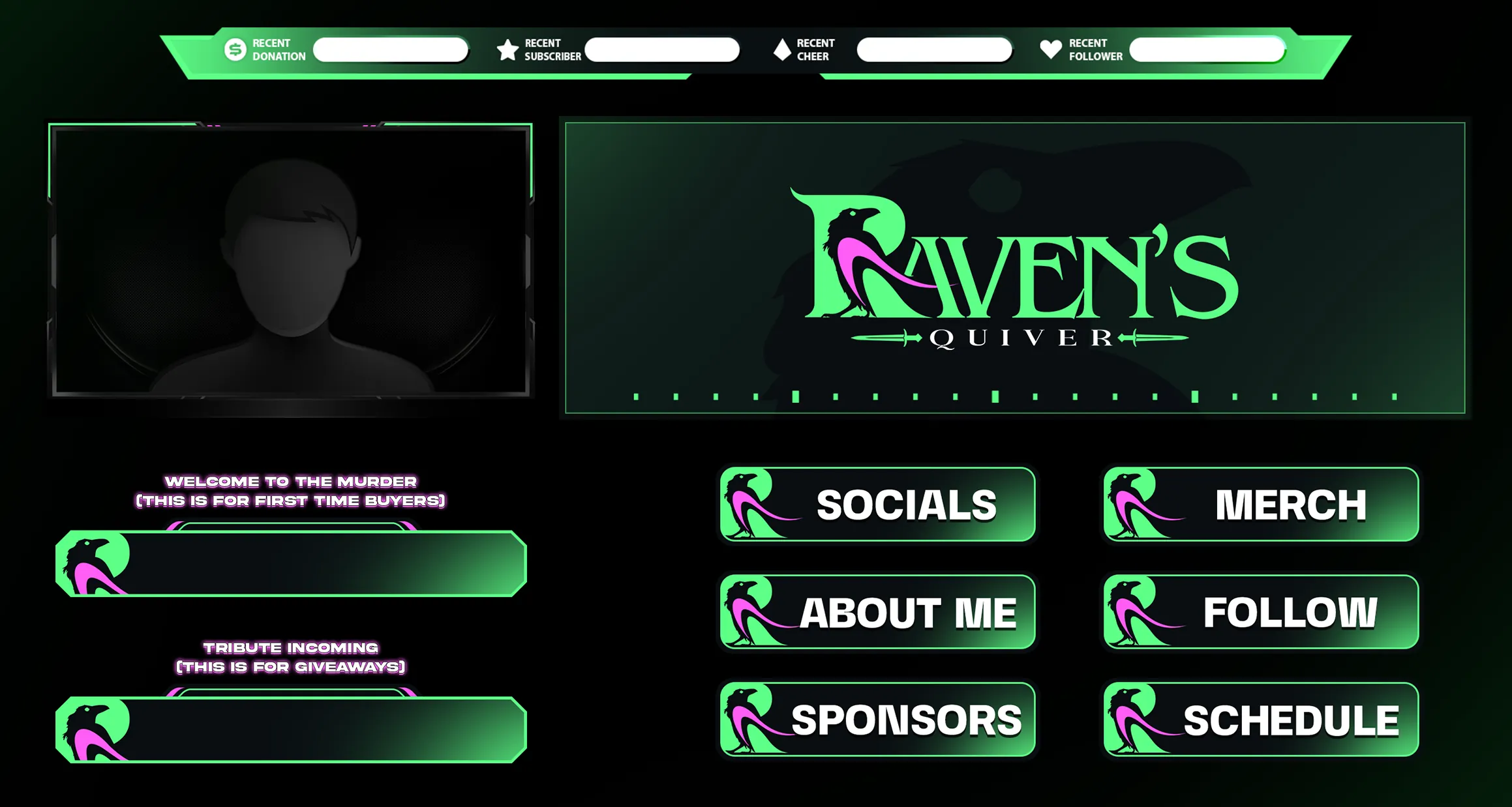 Raven Quiver - Animated stream overlay pack for esports